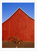 Planter in Front of Red Barn by Anonymous