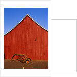 Planter in Front of Red Barn by Anonymous