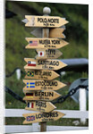 Mileage Sign Pointing Directions in Puerto Williams by Anonymous