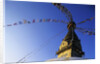 Prayer Flags Hanging from Swayambhunath Stupa by Anonymous