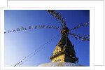 Prayer Flags Hanging from Swayambhunath Stupa by Anonymous