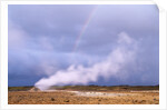 Rainbow over Geothermal Vent in Iceland by Anonymous