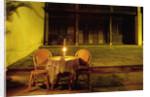 Empty Restaurant Table and Chairs on Street by Anonymous