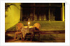 Empty Restaurant Table and Chairs on Street by Anonymous