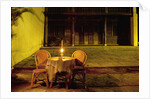 Empty Restaurant Table and Chairs on Street by Anonymous