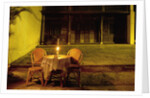 Empty Restaurant Table and Chairs on Street by Anonymous
