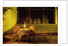 Empty Restaurant Table and Chairs on Street by Anonymous