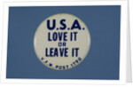 U.S.A. Love It or Leave It Button by Anonymous