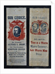 Patriotic and Racist Seymore-Blair 1868 Campaign Ribbons by Anonymous
