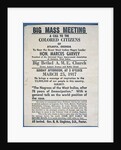 Handbill for Big Mass Meeting by Anonymous