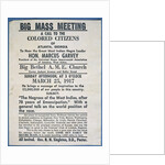 Handbill for Big Mass Meeting by Anonymous