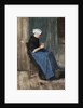 Young Scheveningen Woman, Knitting: Facing Right by Vincent Van Gogh