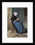 Young Scheveningen Woman, Knitting: Facing Right by Vincent Van Gogh