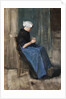 Young Scheveningen Woman, Knitting: Facing Right by Vincent Van Gogh
