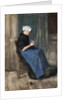 Young Scheveningen Woman, Knitting: Facing Right by Vincent Van Gogh