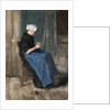 Young Scheveningen Woman, Knitting: Facing Right by Vincent Van Gogh