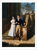 Portrait of a Lady and a Gentleman on the Steps of a Chateau by Anthelme Francoise Lagrenee