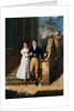 Portrait of a Lady and a Gentleman on the Steps of a Chateau by Anthelme Francoise Lagrenee