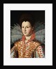 Portrait of a Lady, Bust Length, Wearing an Embroidered Dress with Lace Ruff Collar by Studio of Santi di Tito