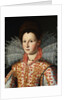 Portrait of a Lady, Bust Length, Wearing an Embroidered Dress with Lace Ruff Collar by Studio of Santi di Tito