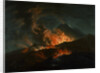 Vesuvius Erupting at Night, Observed by Elegant Gentlemen by J. A. Voltaire