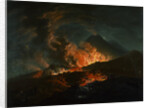 Vesuvius Erupting at Night, Observed by Elegant Gentlemen by J. A. Voltaire
