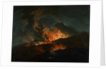 Vesuvius Erupting at Night, Observed by Elegant Gentlemen by J. A. Voltaire