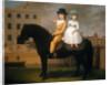 Two Children Seated on a Black Pony by Nathan Theodore Fielding