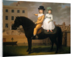 Two Children Seated on a Black Pony by Nathan Theodore Fielding
