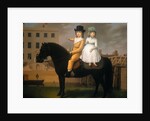 Two Children Seated on a Black Pony by Nathan Theodore Fielding