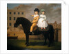 Two Children Seated on a Black Pony by Nathan Theodore Fielding
