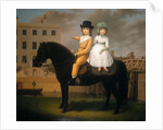 Two Children Seated on a Black Pony by Nathan Theodore Fielding