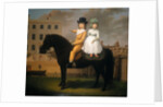Two Children Seated on a Black Pony by Nathan Theodore Fielding