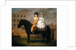 Two Children Seated on a Black Pony by Nathan Theodore Fielding
