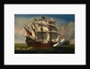 The Salute of Lord Howard of Effingham's Flagship the Arc Royal in the Manner of Isaac Sailmaker by Anonymous