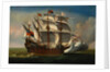 The Salute of Lord Howard of Effingham's Flagship the Arc Royal in the Manner of Isaac Sailmaker by Anonymous