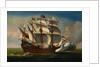 The Salute of Lord Howard of Effingham's Flagship the Arc Royal in the Manner of Isaac Sailmaker by Anonymous