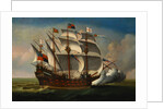 The Salute of Lord Howard of Effingham's Flagship the Arc Royal in the Manner of Isaac Sailmaker by Anonymous