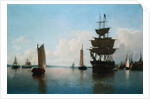 Ships at Harbor attributed to William Bradford by Anonymous