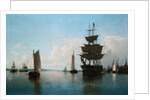 Ships at Harbor attributed to William Bradford by Anonymous