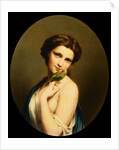 A Young Beauty with a Parakeet by Fritz Zuber-Buhler