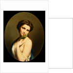 A Young Beauty with a Parakeet by Fritz Zuber-Buhler