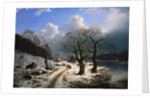 A Frozen Winter Landscape by Johannes Bartholomaus Duntze
