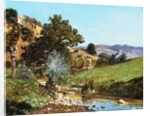 A Hunter in a Landscape by Paul Camille Guigou