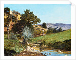 A Hunter in a Landscape by Paul Camille Guigou
