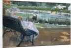 Lydia Seated on a Porch, Crocheting by Mary Stevenson Cassatt