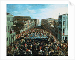 The Fight Between the Nicolotti and the Castellani on the Ponte dei Pugni, Venice by Joseph Heintz the Younger