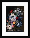An Arrangement of Tulips, Narcissi, Auriculas, Poppies, Lilies, Columbines, Ranunculas, and Other Flowers in a Vase by J.A. Simson