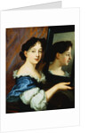 Portrait of a Lady, Half Length, Holding a Mirror attributed to Nicolas Mignard by Anonymous