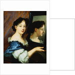 Portrait of a Lady, Half Length, Holding a Mirror attributed to Nicolas Mignard by Anonymous